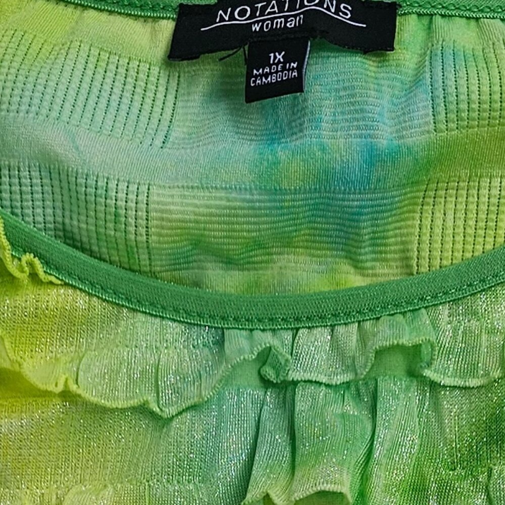 Notation green ruffel blouse